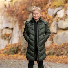 Jas Covalliero Quilted Long Kids Donkergroen