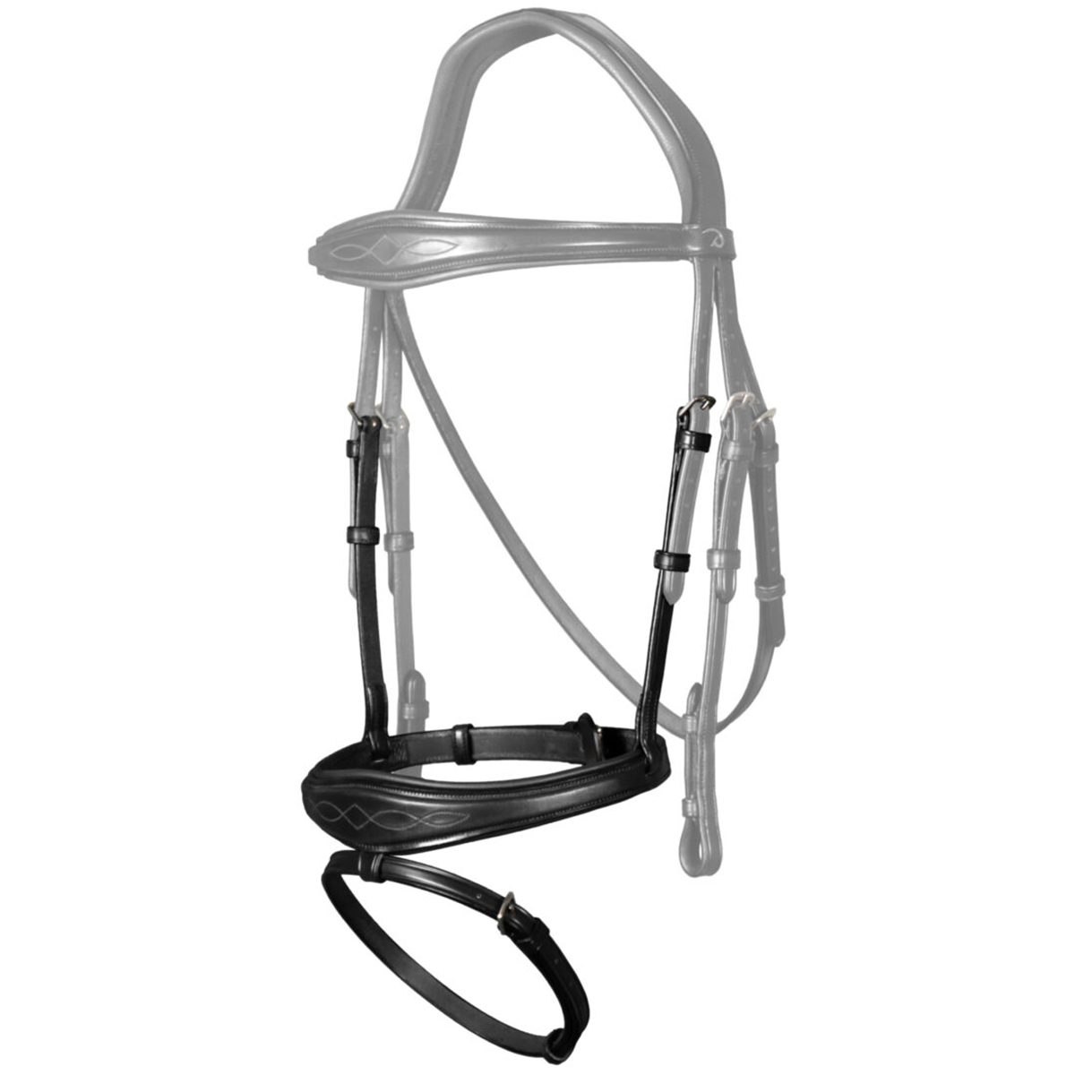 Neusriem Dy&apos;on Anatomic Flash Nec Zwart, PAARD in zwart