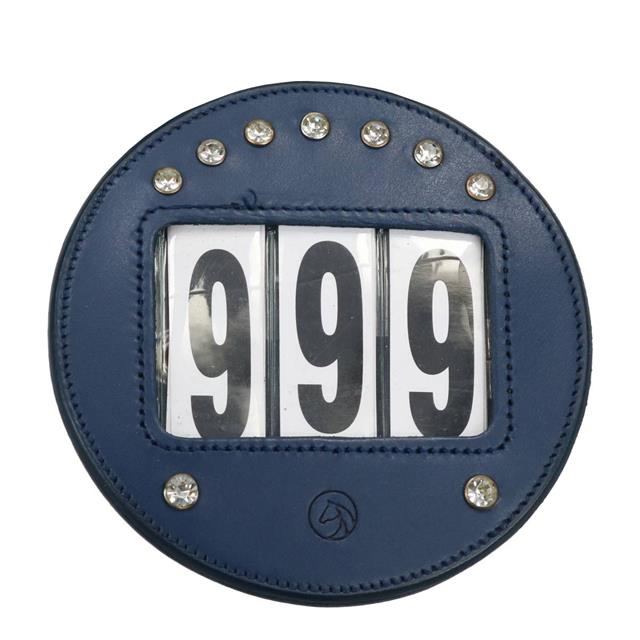 Nummerhouder HORSEGEAR HGRond Strass Donkerblauw-zilver