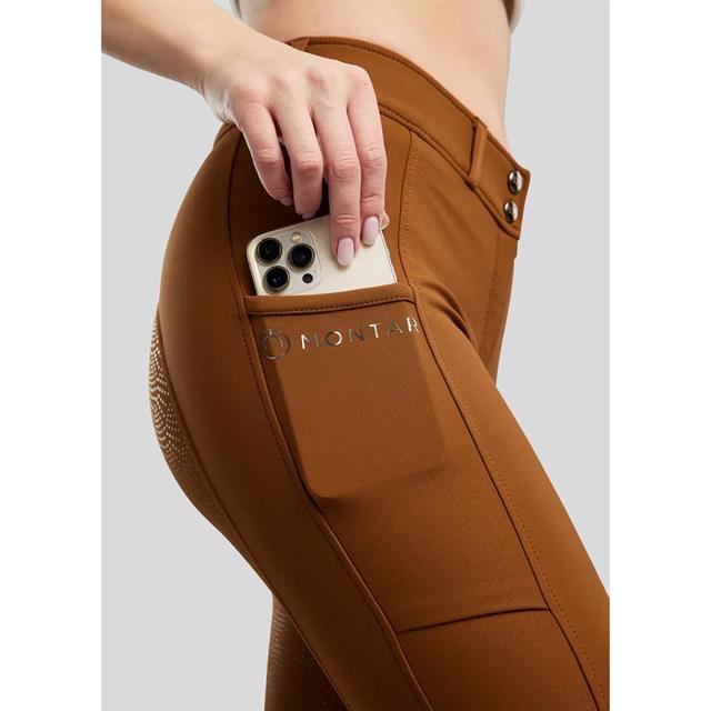 Paardrijbroek Montar MOMegan Yati Phone Pockets Full Grip Bruin
