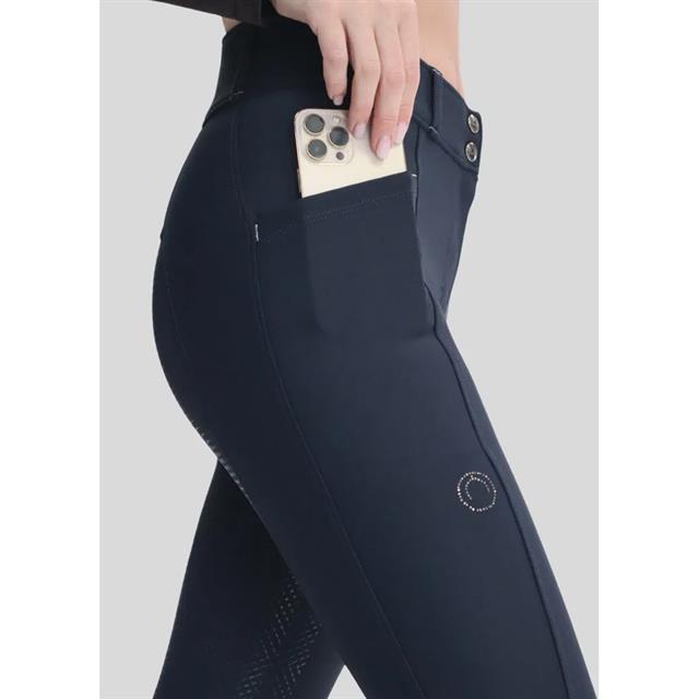 Paardrijbroek Montar MOZida Refined Gun Metal Full Grip Donkerblauw