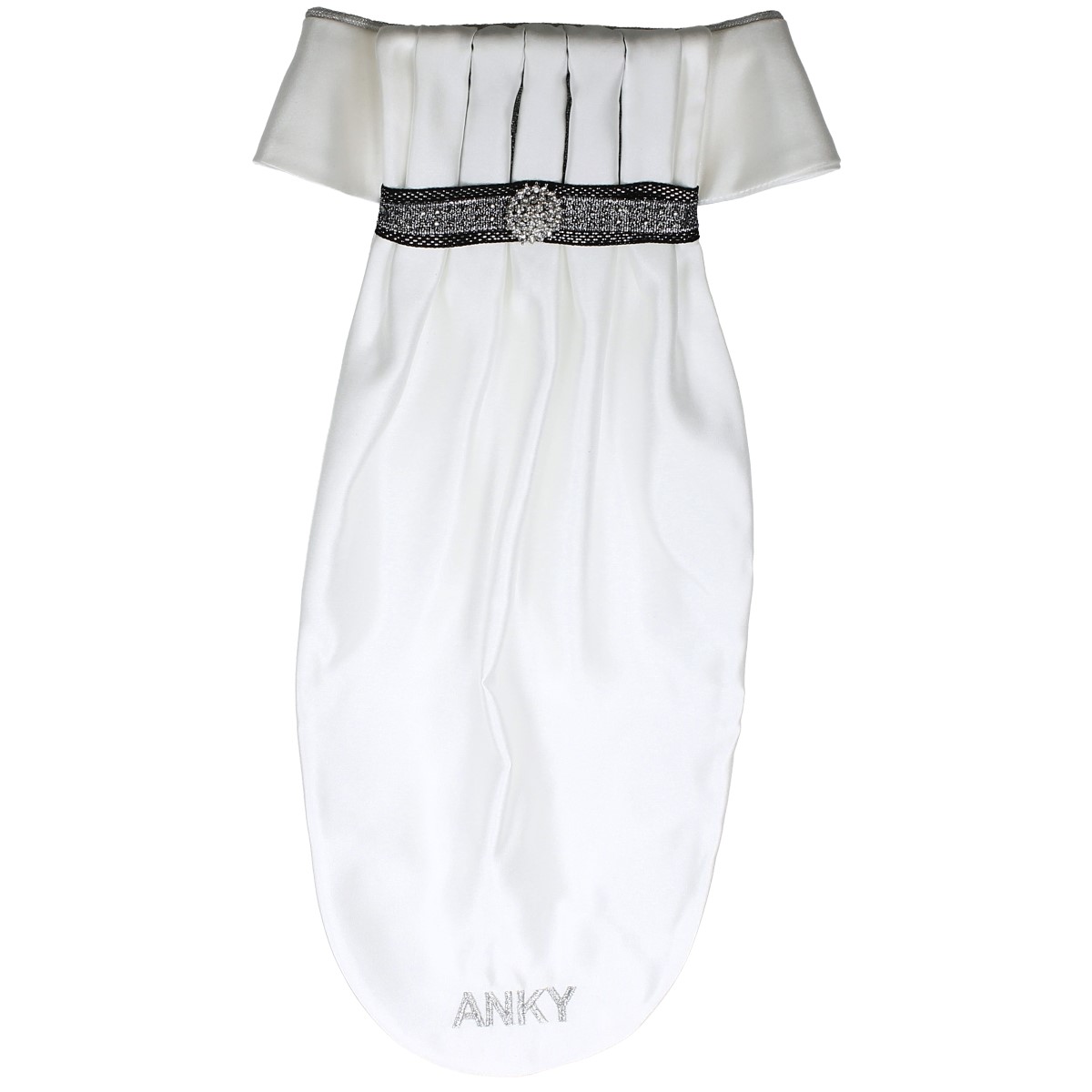 Plastron Anky Pleated Crown Wit, S in wit