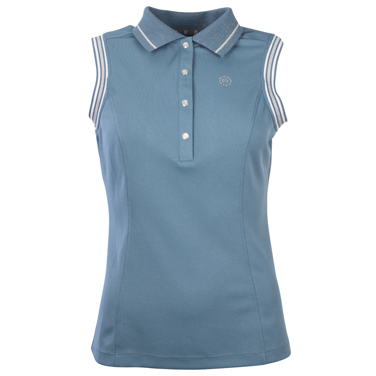 Polo Anky Mouwloos Glitter Blauw, XXS in blauw