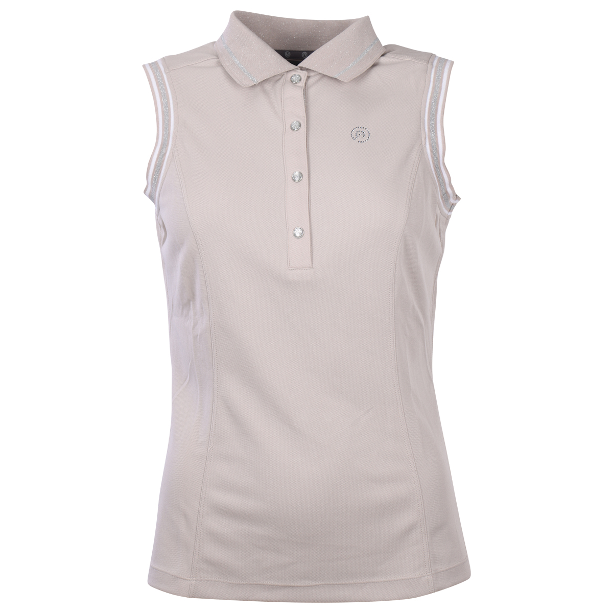Polo Anky Mouwloos Glitter Bruin, XXL in bruin