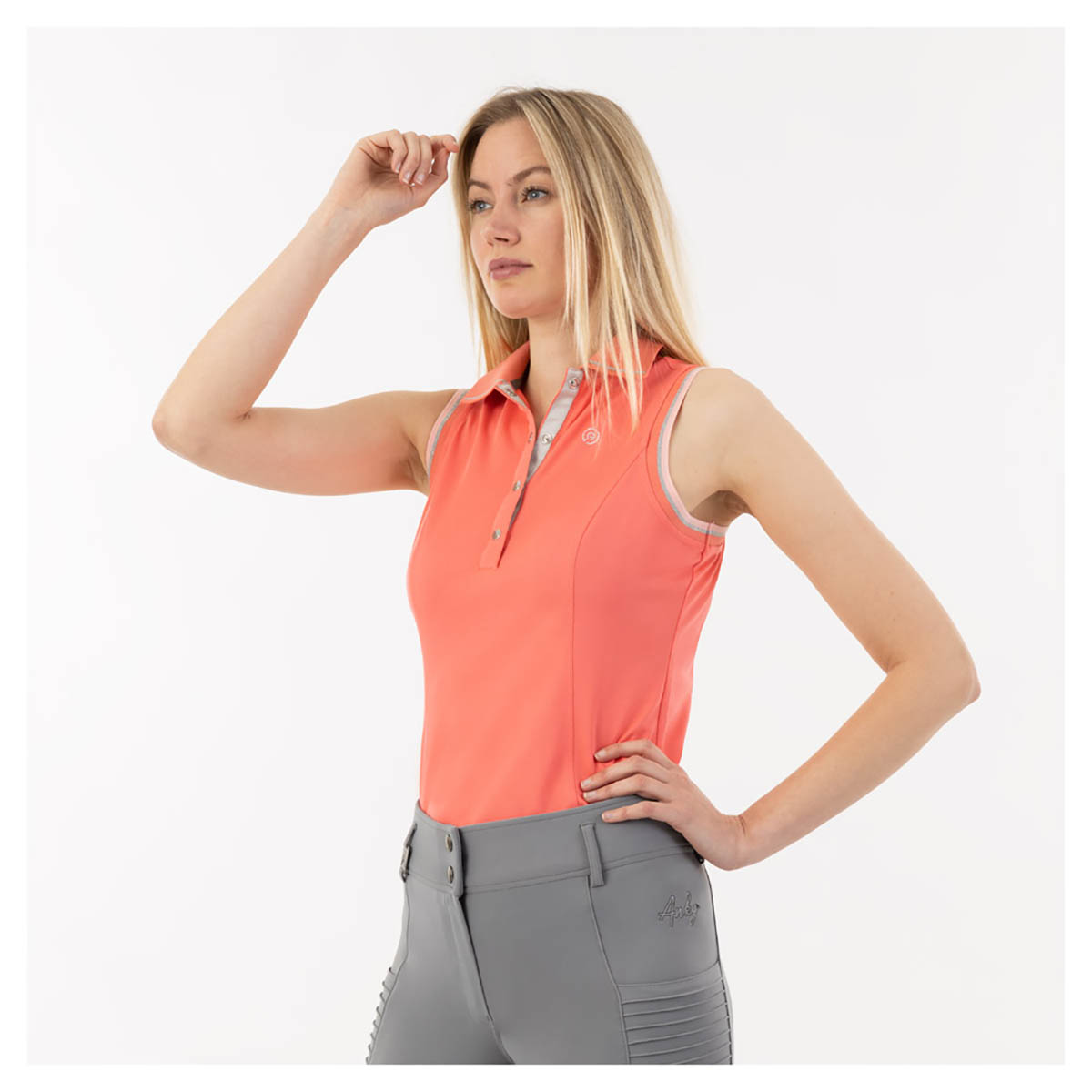 Poloshirt Sleeveless Sugar Coral - S