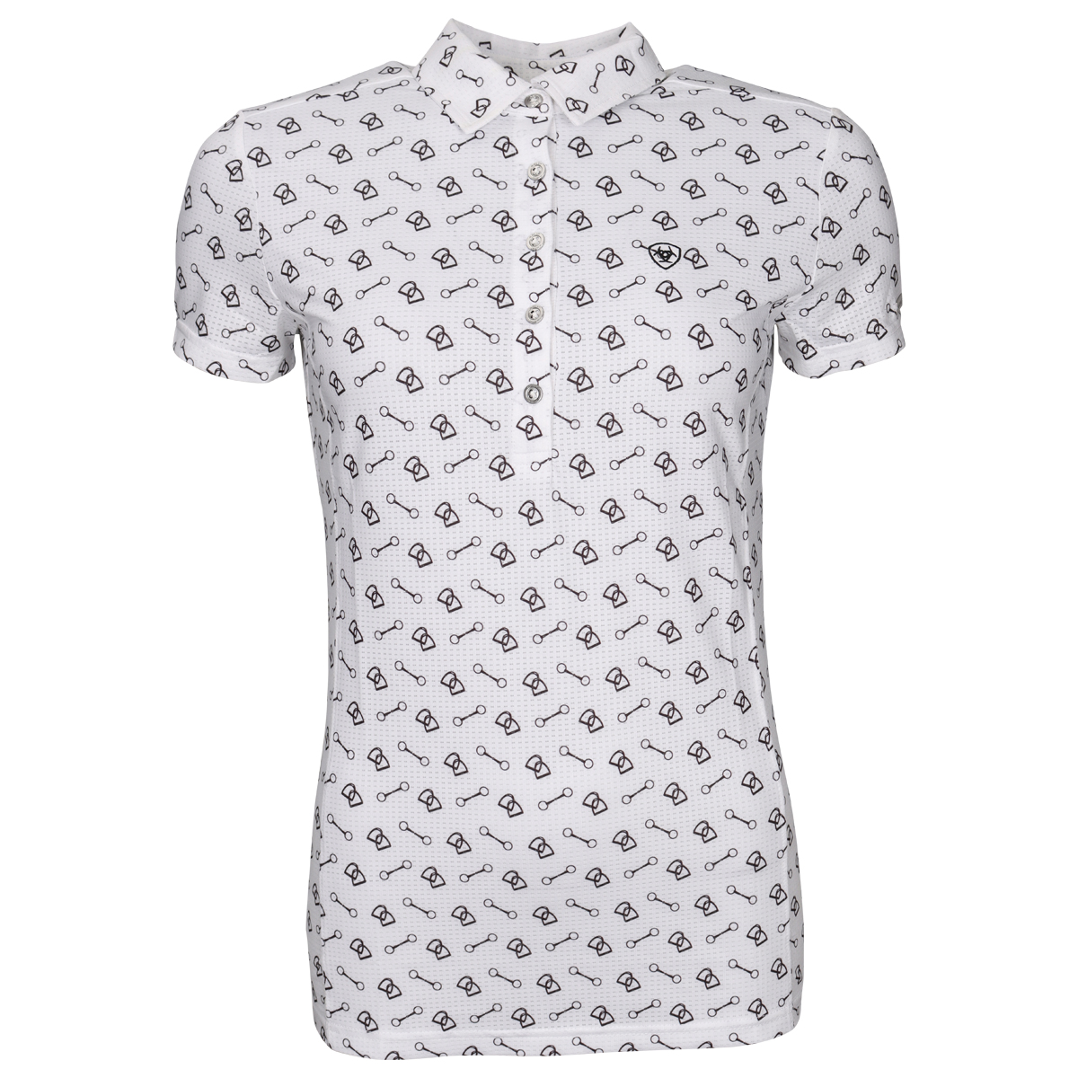 Polo Ariat Motif Wit-zwart, M in wit/zwart