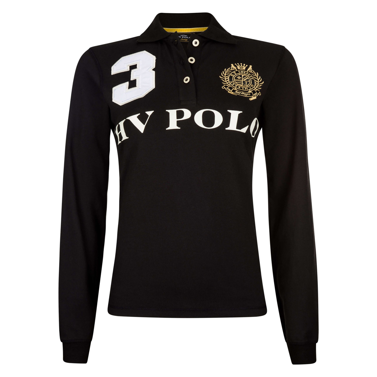 Polo Hv Polo Favouritas Eq Long Sleeve Kids Zwart, 128 in zwart