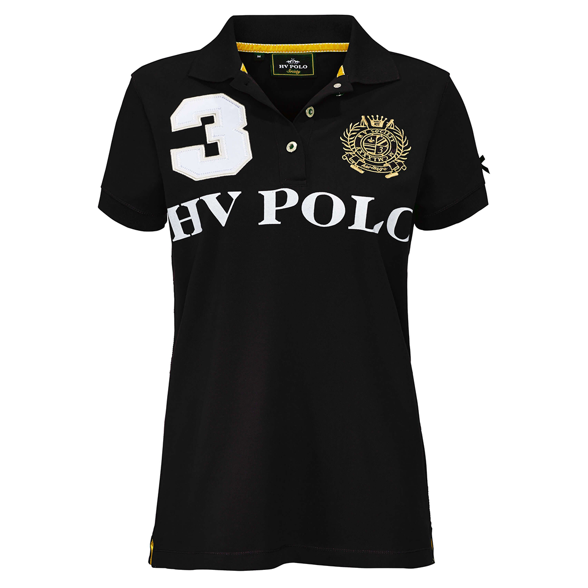 Polo Hv Polo Favouritas Eq Zwart-goud, XS in zwart/goud