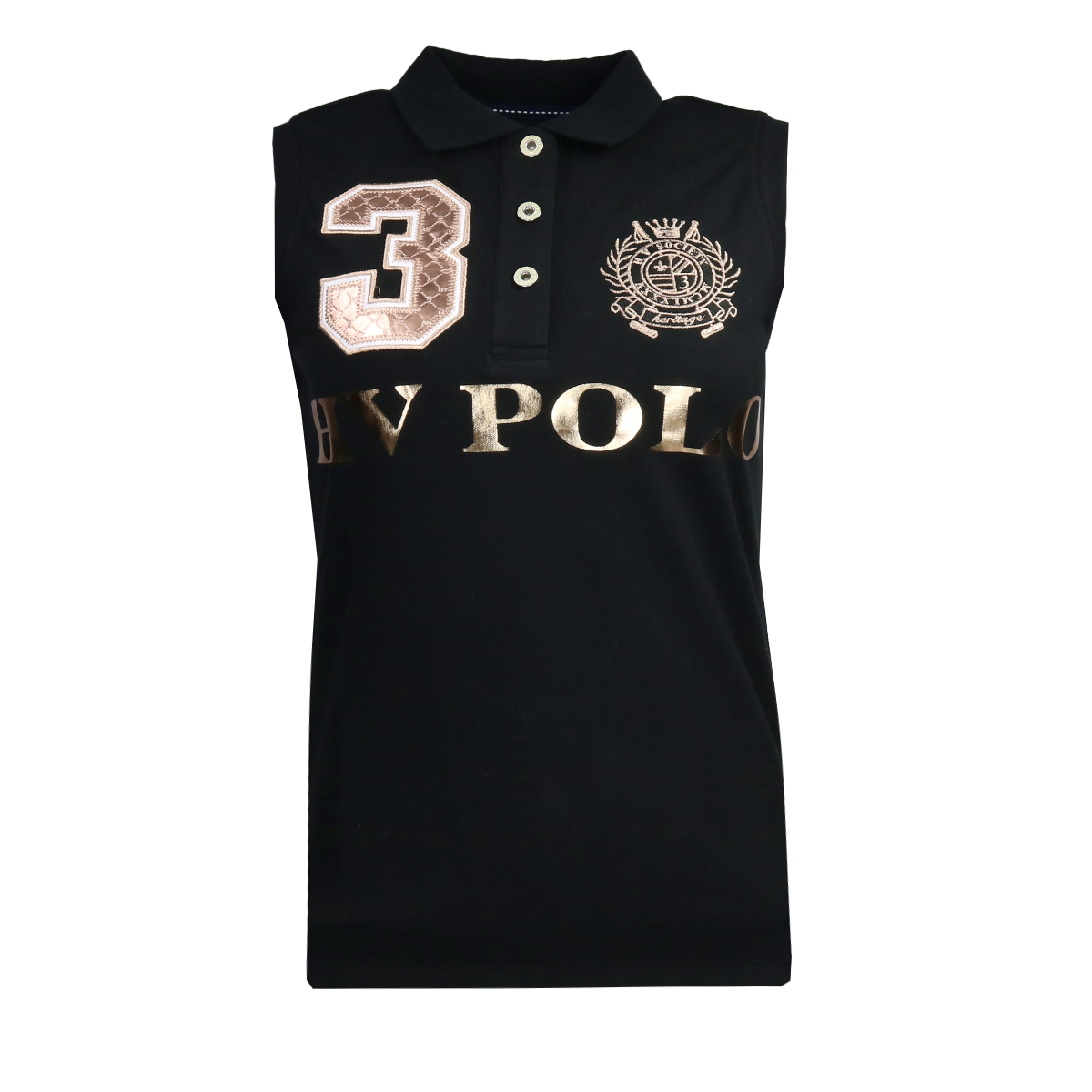 Polo Hv Polo Favouritas Luxury Mouwloos Zwart, M in zwart