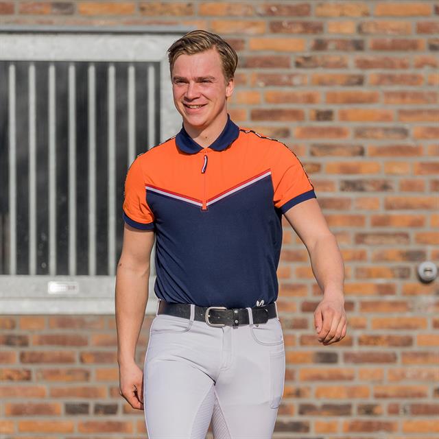 Polo KNHS Heren Donkerblauw-oranje