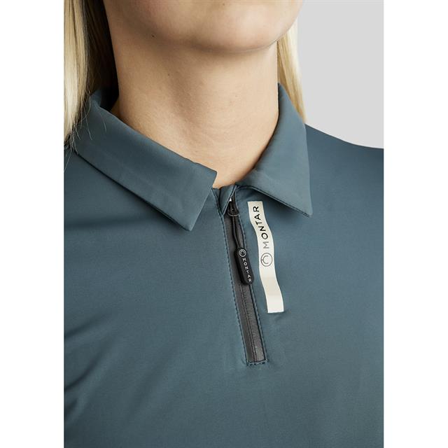 Polo Montar MOStella Mesh Contrast Stated Middenblauw
