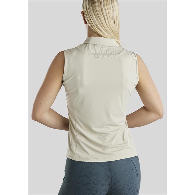 Polo Montar MOStella Mesh Contrast Stated Mouwloos Beige