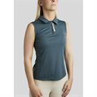 Polo Montar MOStella Mesh Contrast Stated Mouwloos Middenblauw