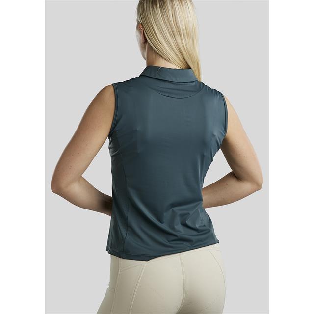 Polo Montar MOStella Mesh Contrast Stated Mouwloos Middenblauw