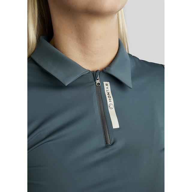 Polo Montar MOStella Mesh Contrast Stated Mouwloos Middenblauw