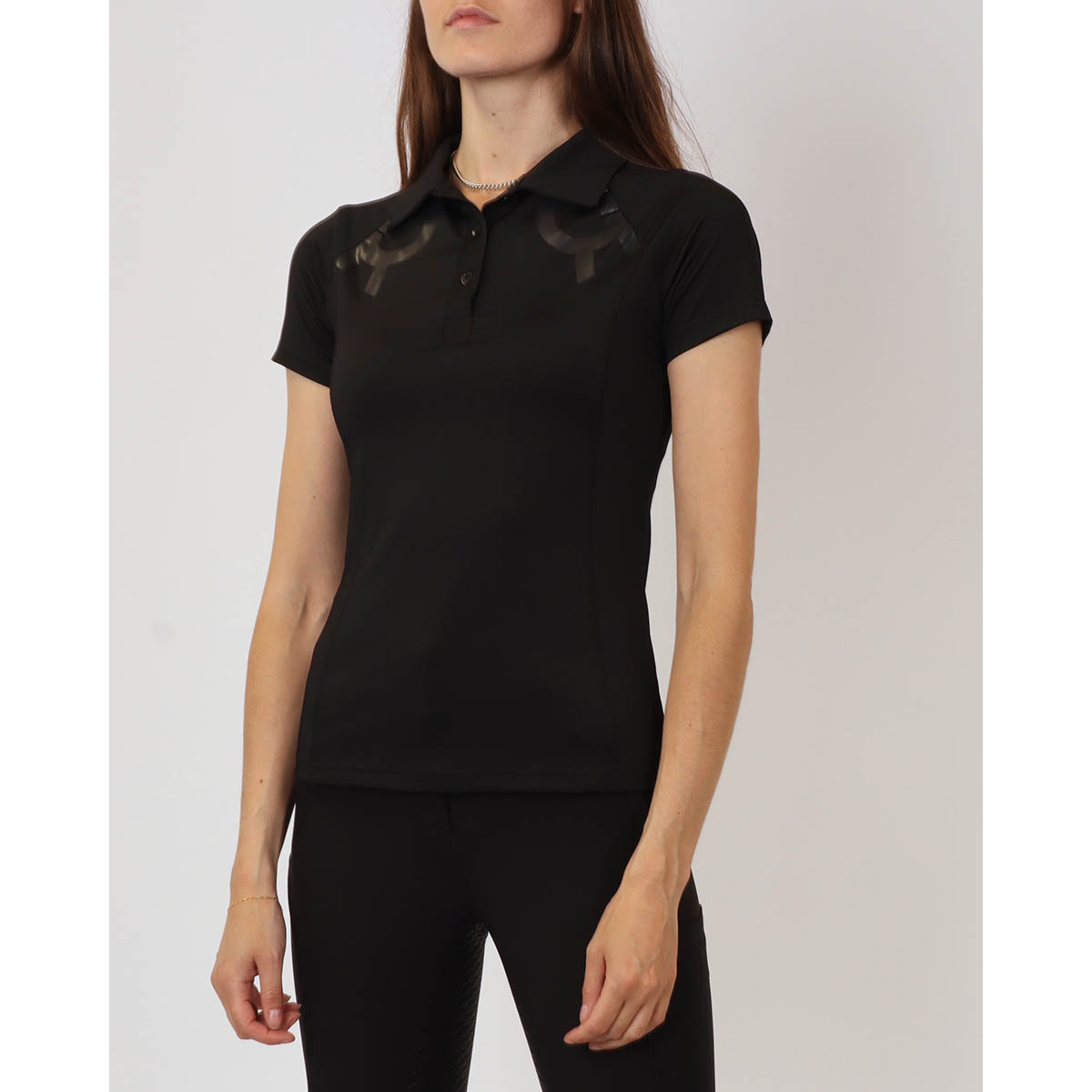 Polo Rebel By Montar Shiny Seam Zwart, S in zwart