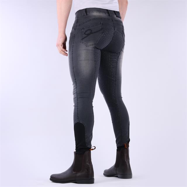 Rijbroek Harrys Horse Liciano Denim Full Grip Men Zwart-denim