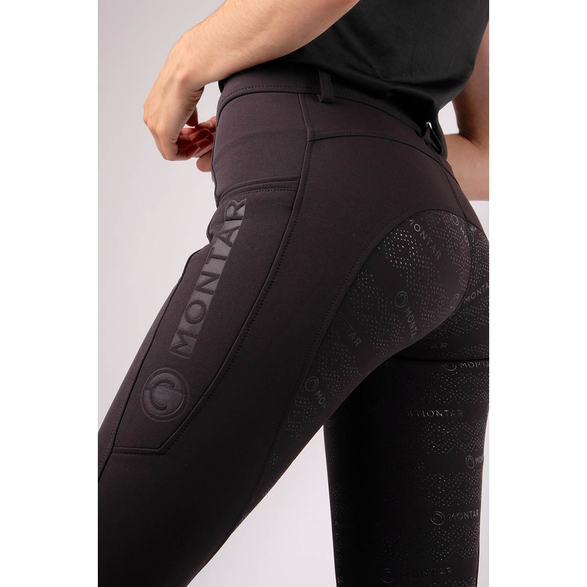 Rijbroek Montar Angela Full Grip Zwart, 34 in zwart