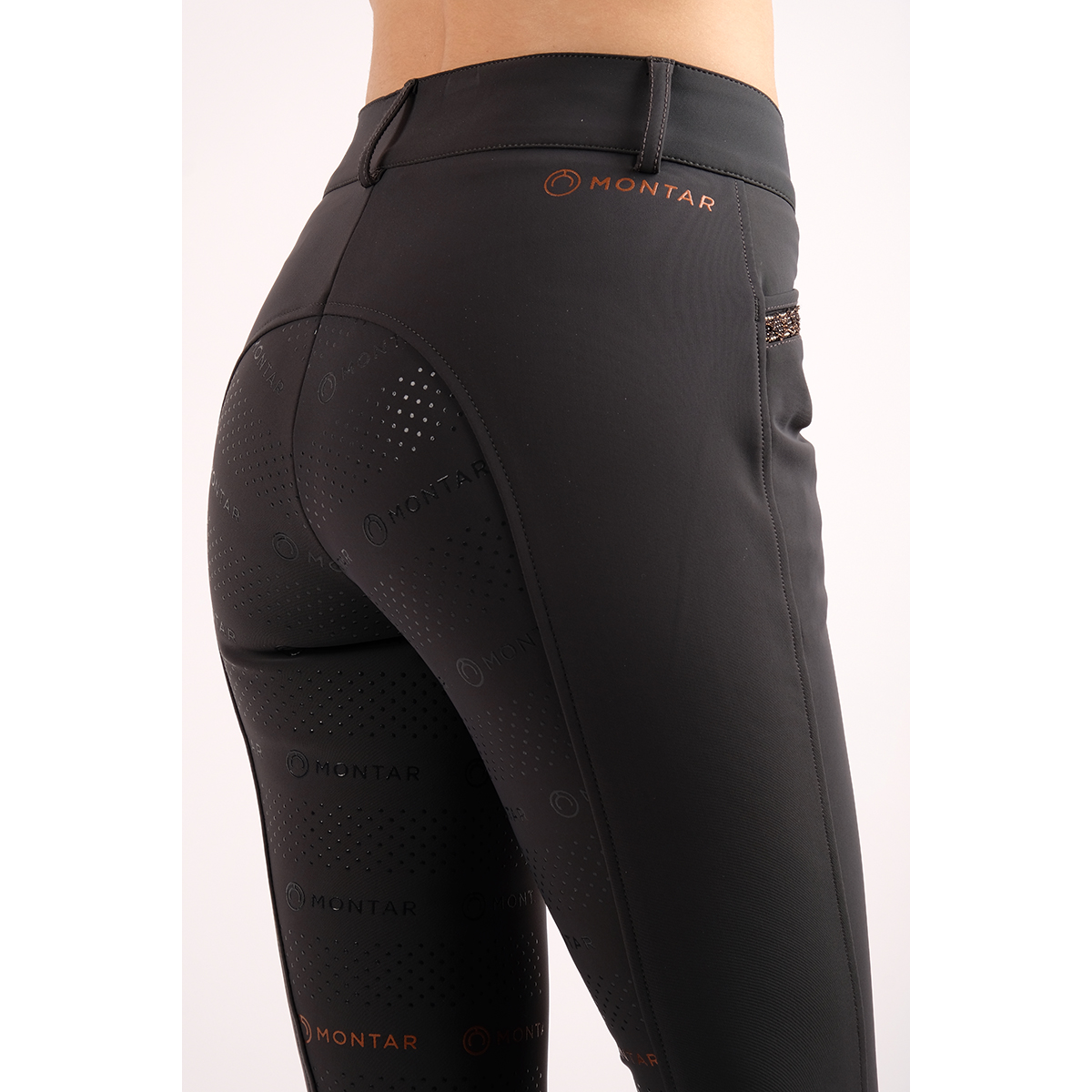 Rijbroek Montar Erin Pearl Bias Soft-tech Full Grip Grijs, 36 in grijs