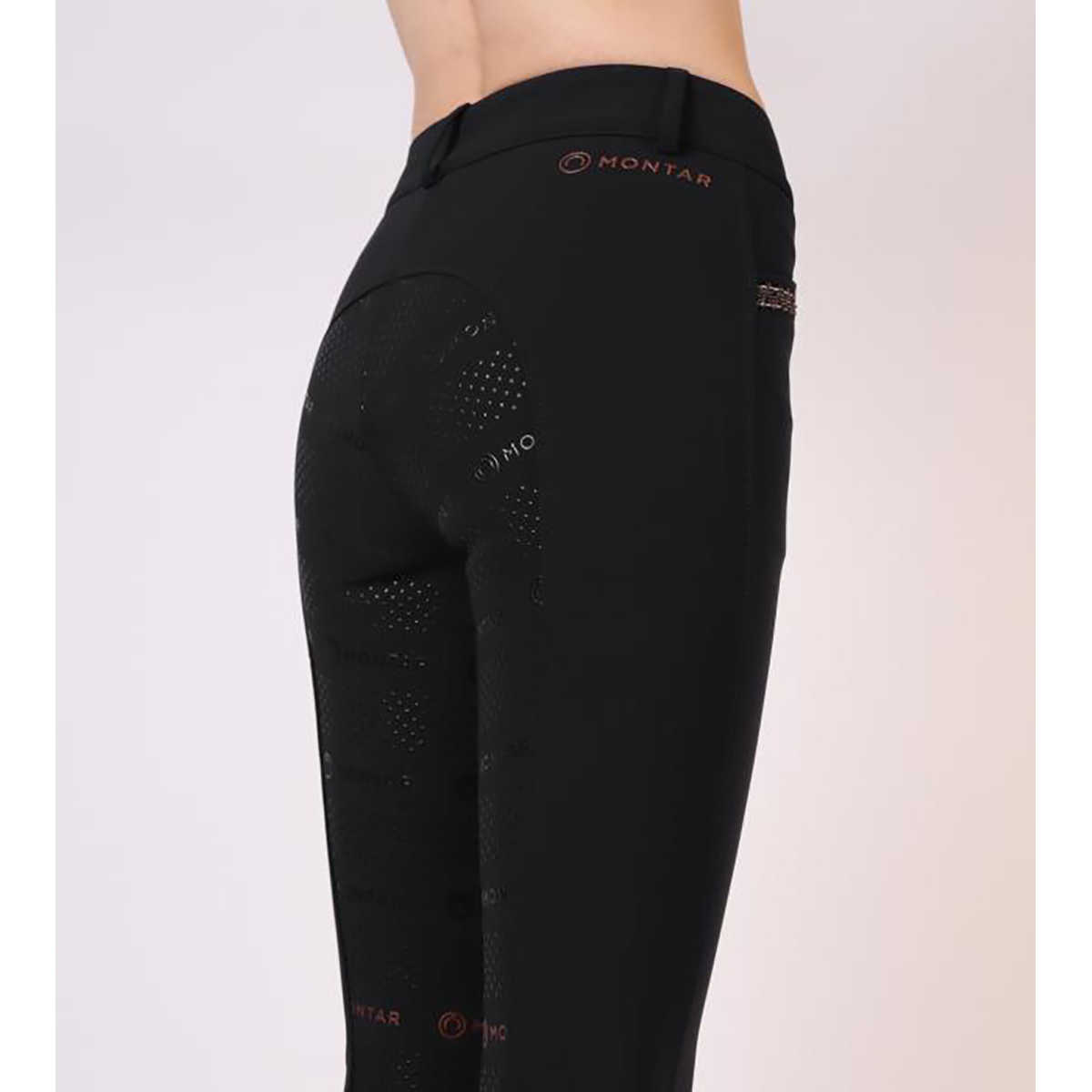 Rijbroek Montar Erin Pearl Bias Soft-tech Full Grip Zwart, 44 in zwart