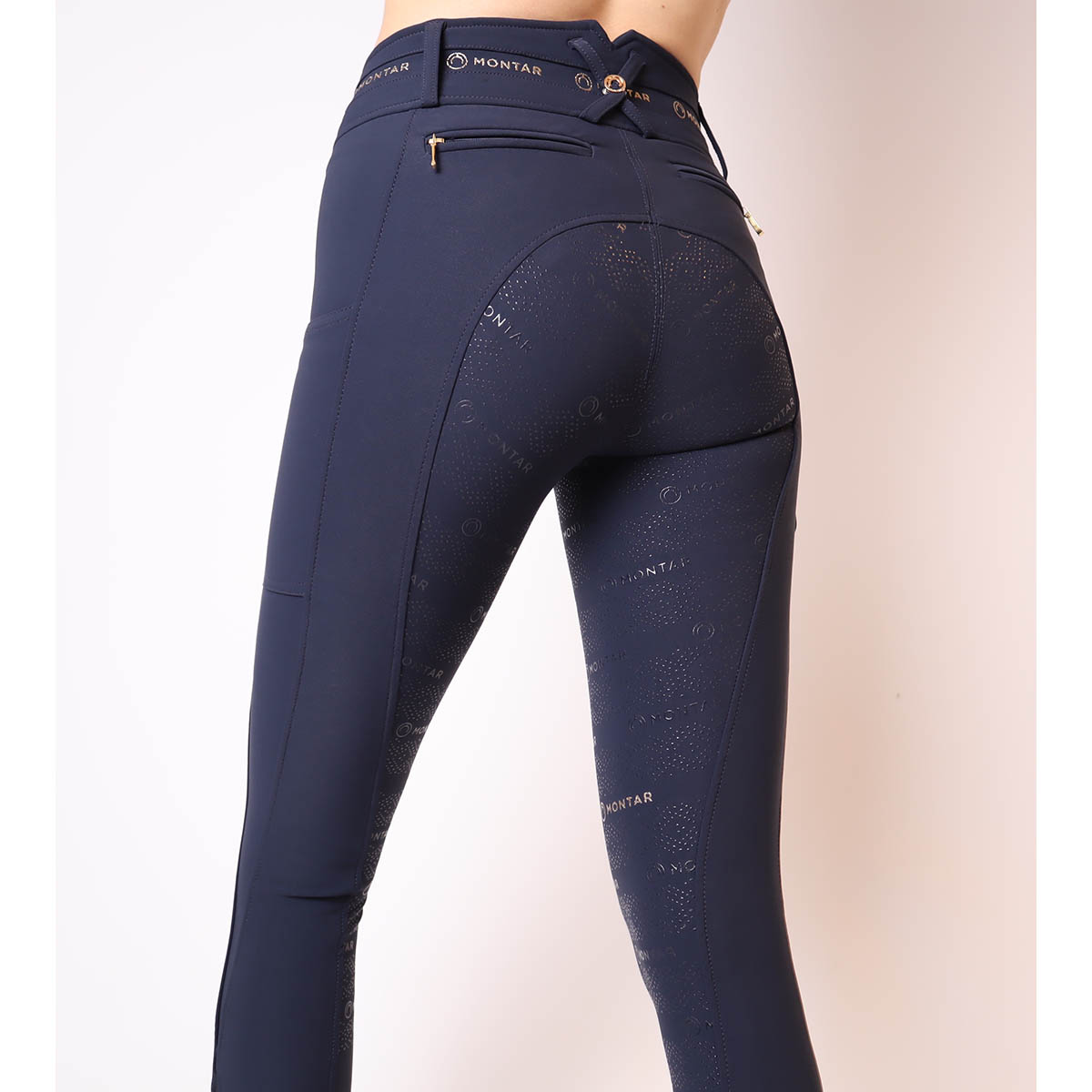 Rijbroek Montar Luna Yati Full Grip Donkerblauw, 44 in donkerblauw