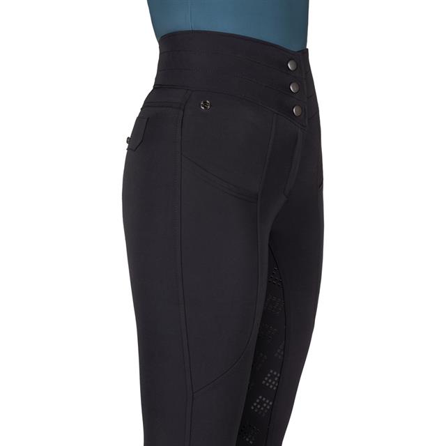 Rijbroek QHP Micah Full Grip Zwart