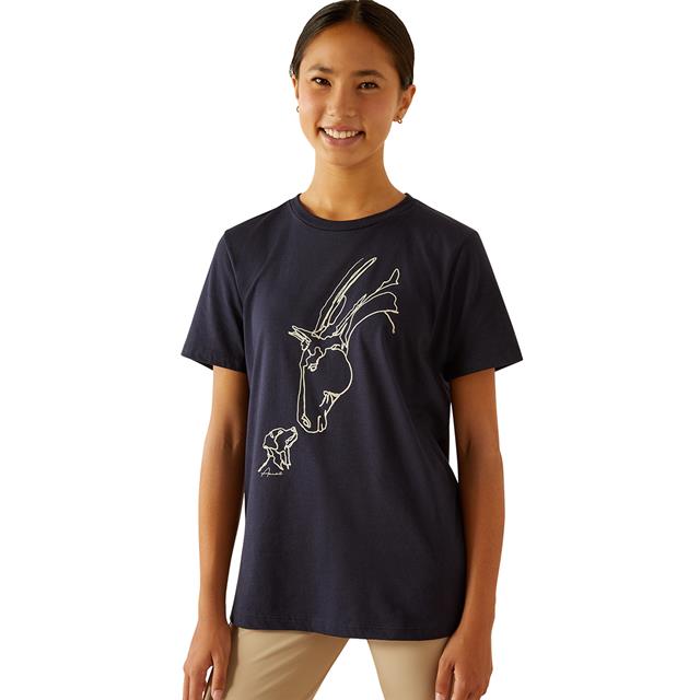 Shirt Ariat Hay Girl Tee Kids Donkerblauw