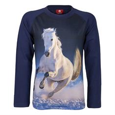 Shirt Red Horse Pixel Kids Donkerblauw