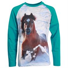 Shirt Red Horse Pixel Kids Lichtblauw
