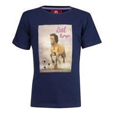 Shirt Red Horse Print Kids Donkerblauw