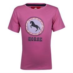 Shirt Red Horse Print Kids Middenroze