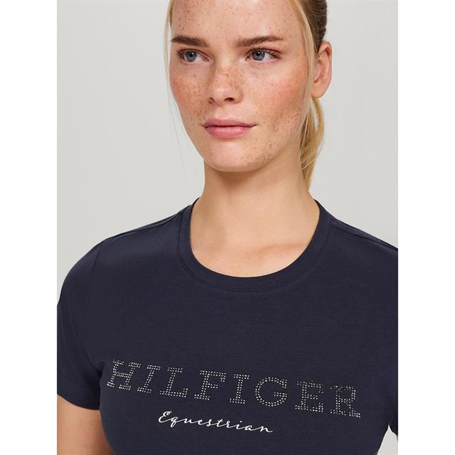 Shirt Tommy Hilfiger Belmont Rhinestone Donkerblauw