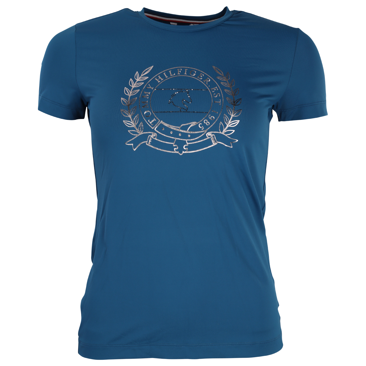 Shirt Tommy Hilfiger Performance Crest Thrhinestone Lichtblauw, S in lichtblauw