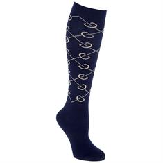Sokken Covalliero Check Donkerblauw