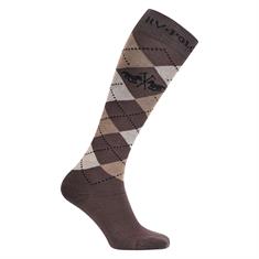 Sokken HV POLO Argyle Bruin-lichtblauw