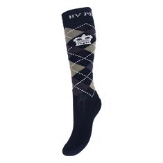 Sokken HV POLO Argyle Donkerblauw-middenbruin