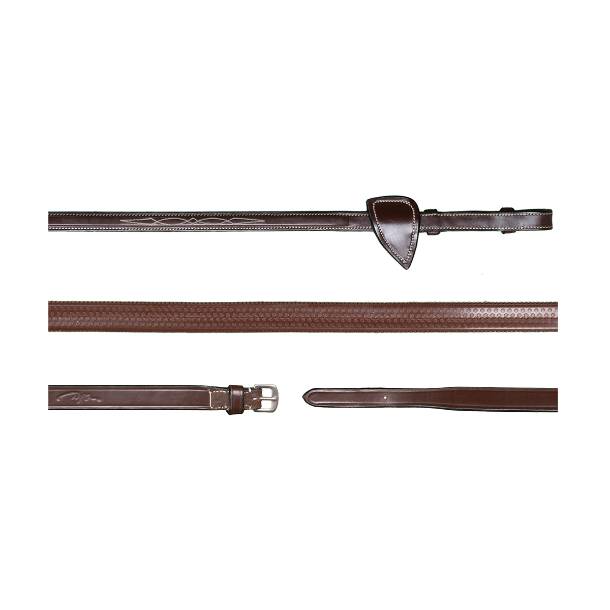 Dy on 1/2 Rubber Reins Hunter - Brown - Maat Cob