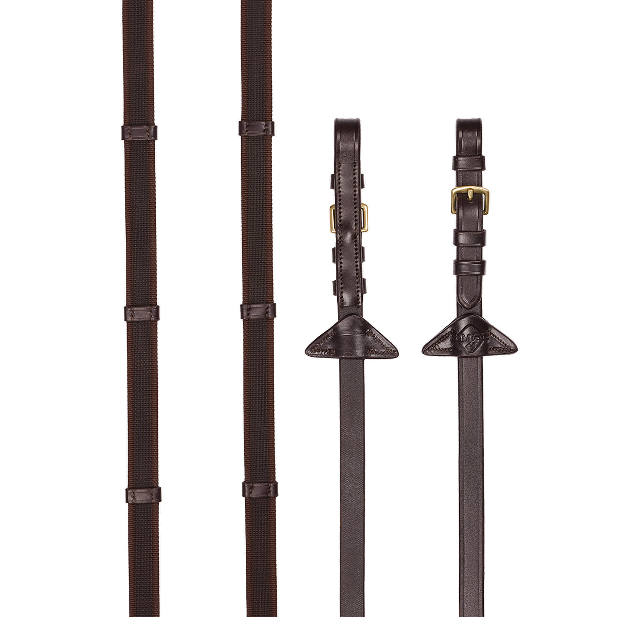 Teugels Lemieux Rubber Grip Continental Middenbruin-goud, PONY in middenbruin/goud