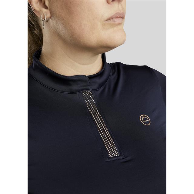 Trainingsshirt Montar Briella Rosegold Crystals Donkerblauw