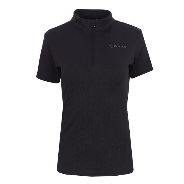 Trainingsshirt Montar MOCilia Refined Jacquard Zwart