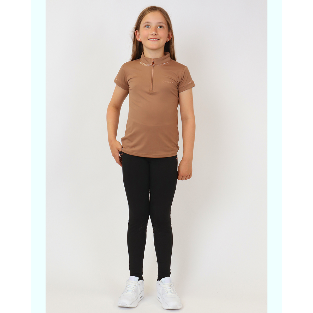 Trainingsshirt Montar Mokelsey Rosegold Kids Bruin, 140 in bruin
