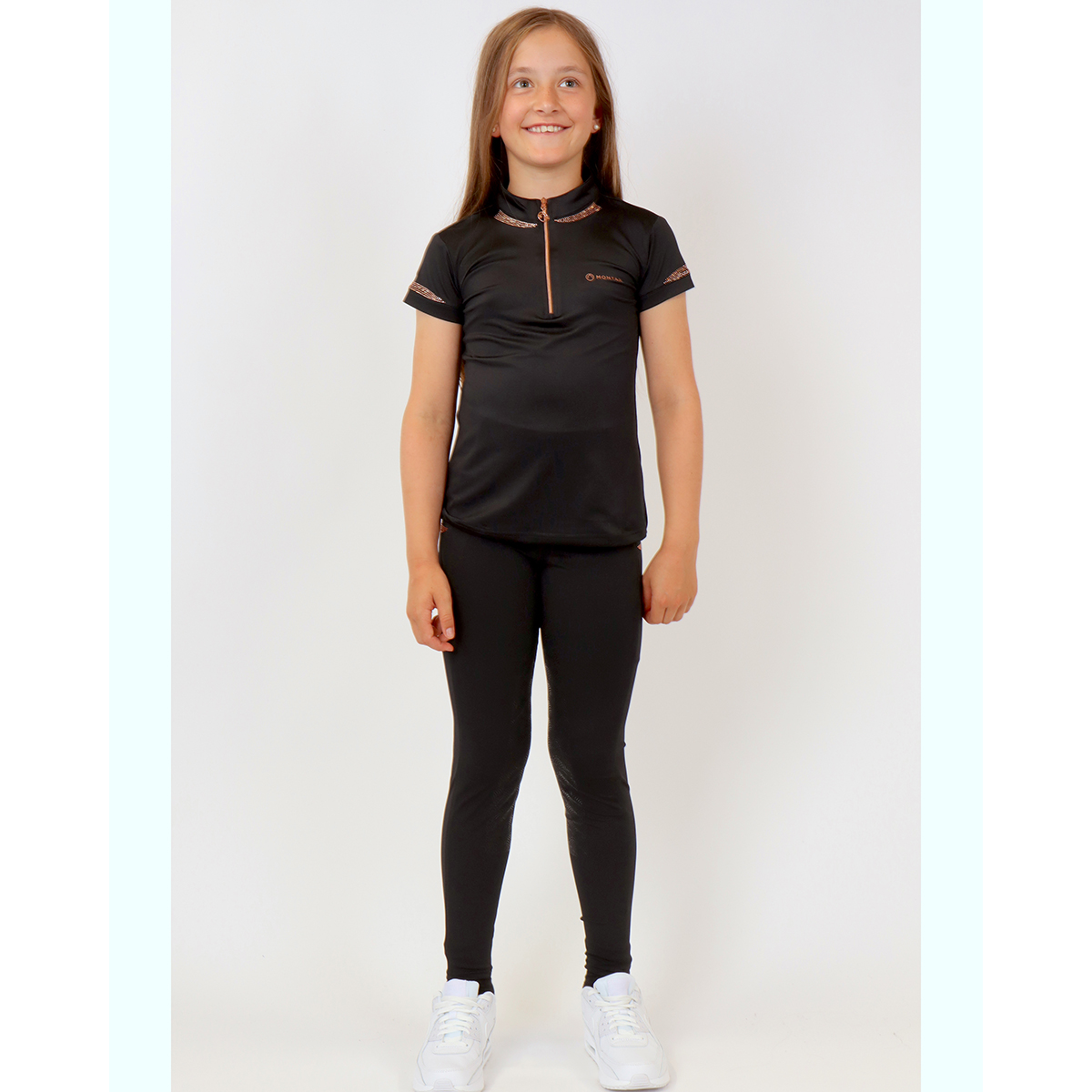 Trainingsshirt Montar Mokelsey Rosegold Kids Zwart, 140 in zwart