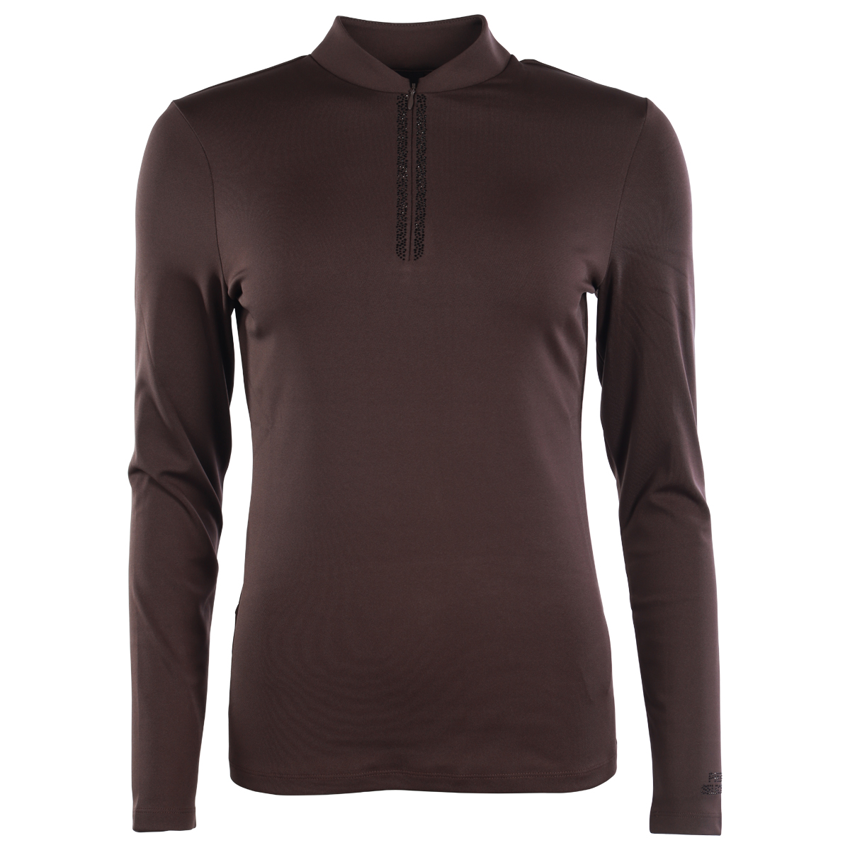 Trainingsshirt Pikeur Selection Zip Donkerbruin, 42 in donkerbruin