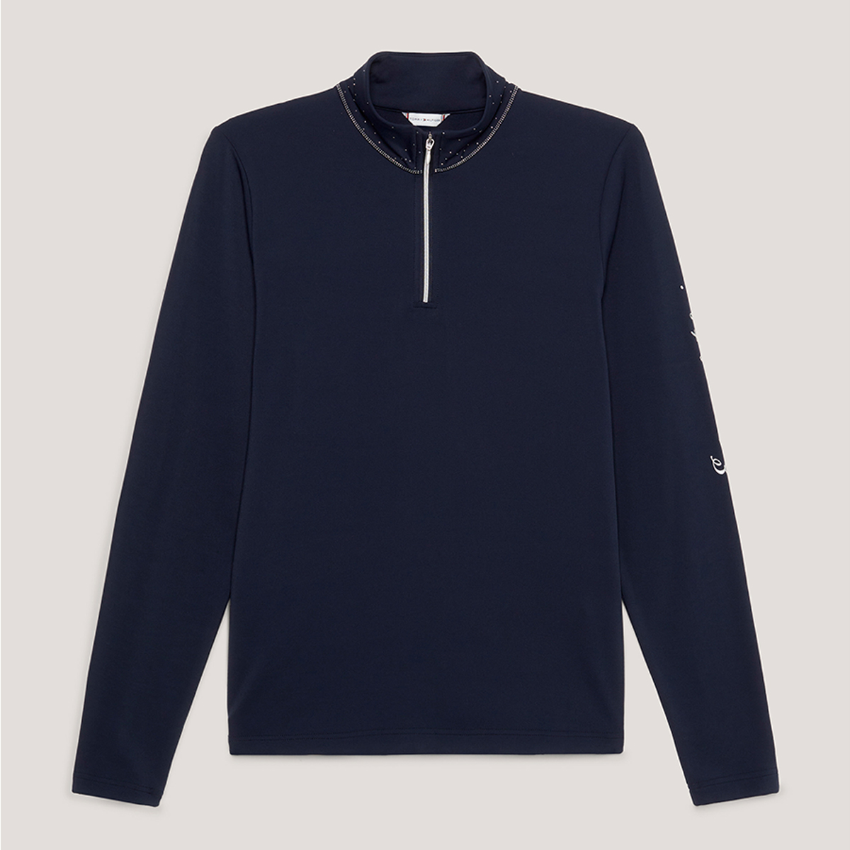 Trainingsshirt Tommy Hilfiger Thermo Studded Logo Donkerblauw, L in donkerblauw
