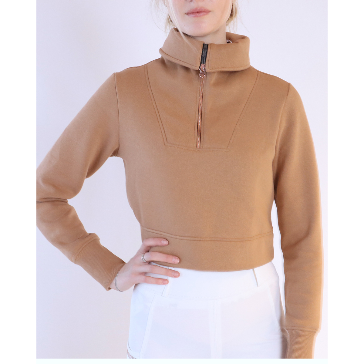 Trui Montar Mosimone Crop Bruin, M in bruin