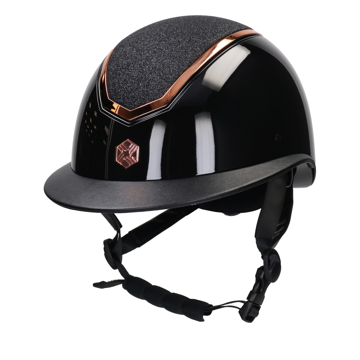 Veiligheidshelm Charles Owen Kylo Gloss Brede Klep Zwart, 58-61 cm in zwart