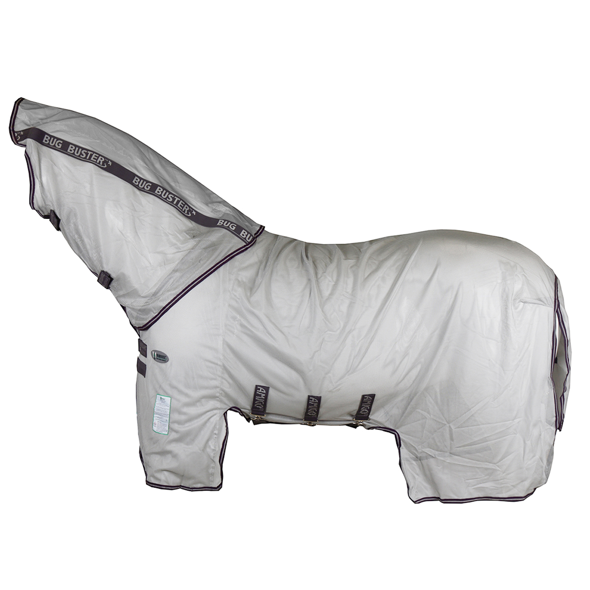 Vliegendeken Horseware Amigo Bug Buster Vamoose Grijs-paars, 175 cm in grijs/paars