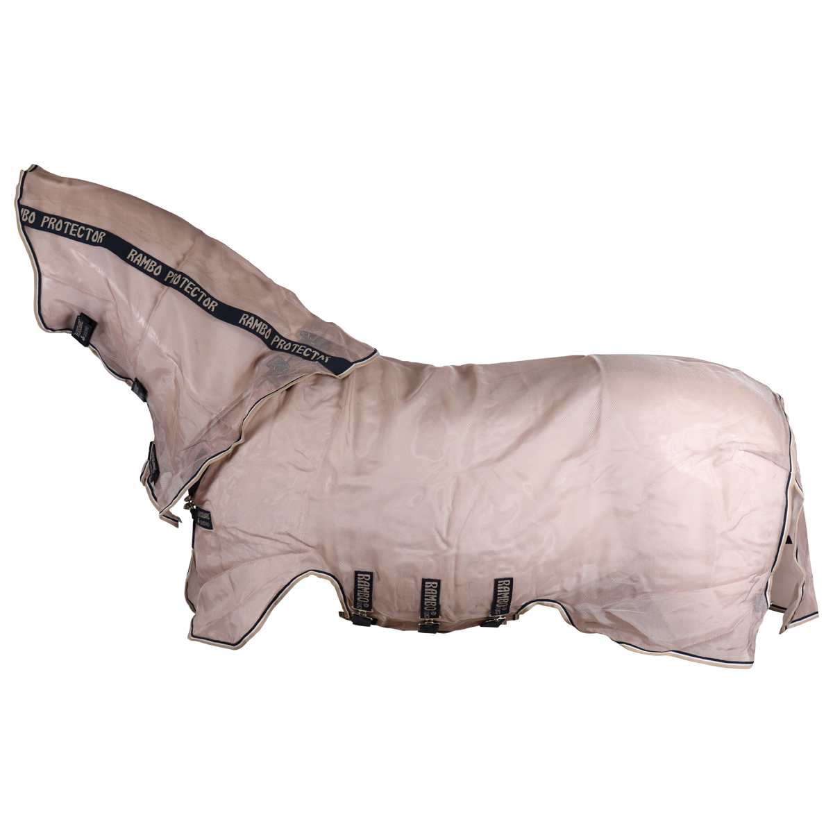 Horseware Vliegendeken  Rambo Protector - White-dark Blue - 183 Cm