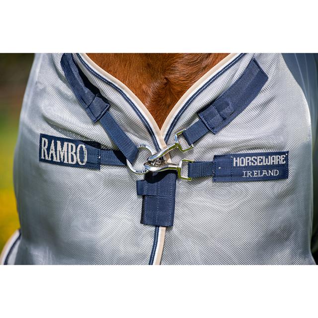 Vliegendeken Horseware Rambo Protector Zilver-blauw