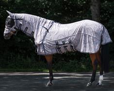 Vliegendeken QHP Collection Combo Met Hals En Masker Donkerblauw-beige